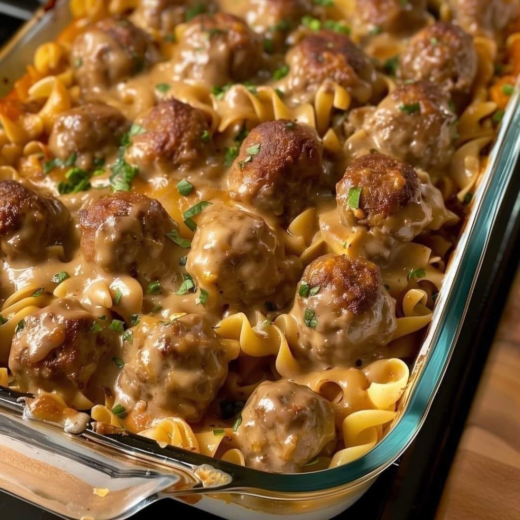 Swedish Meatball Noodle Bake