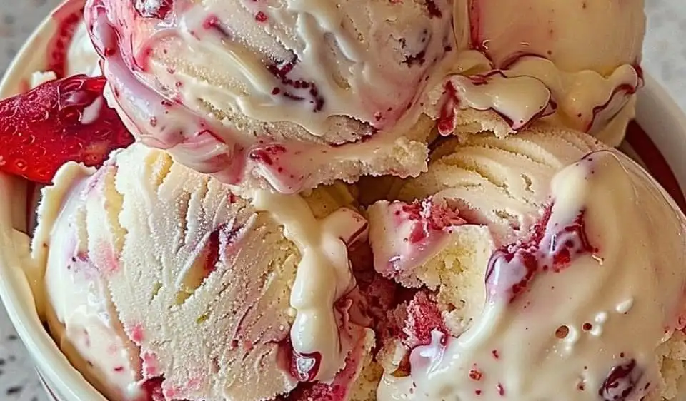 Strawberry Vanilla Bean Ice Cream