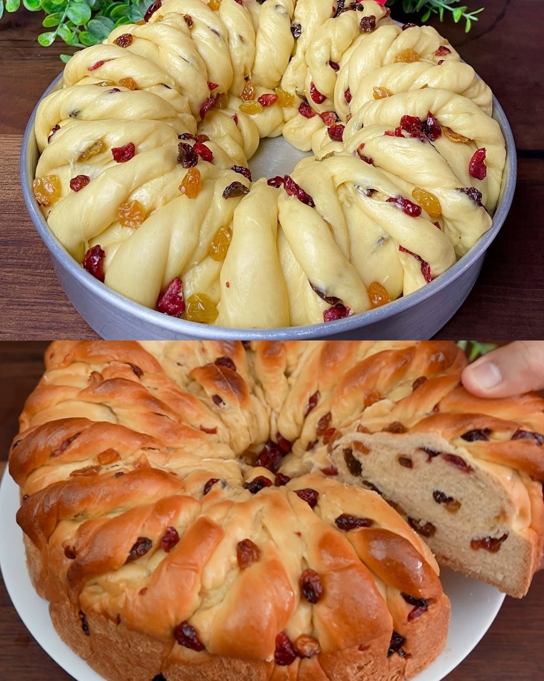 Festive Cranberry and Raisin Twist Bread