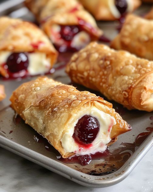 Air Fryer Cherry Cheesecake Egg Rolls