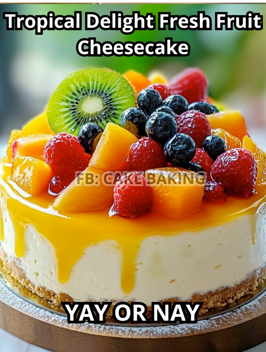 Tropical Delight Fresh Fruit Cheesecake