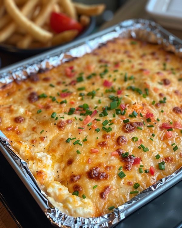 Baked Pimento Cheese Dip In Tin Foil Tray