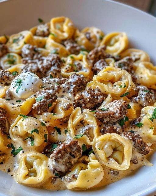 Philly Cheesesteak Tortellini Pasta