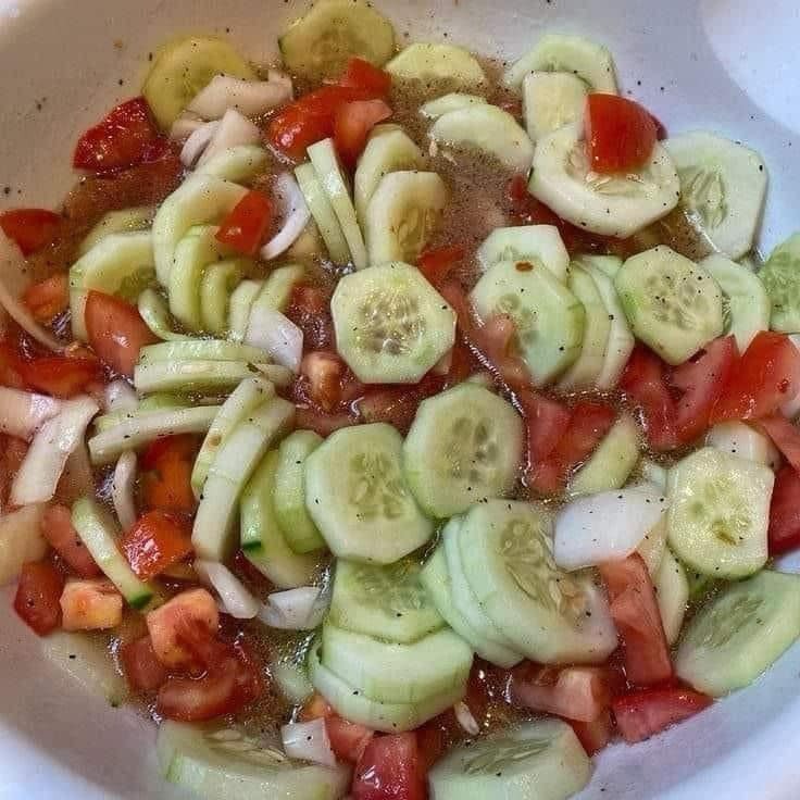 Cucumber Onion and Tomato Salad