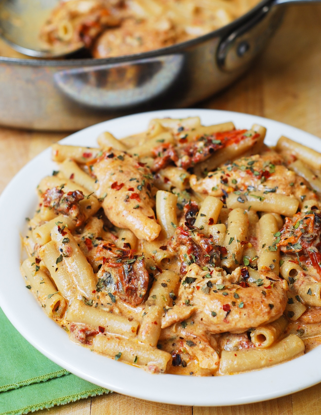 Sun-Dried Tomato Pasta with Chicken and Mozzarella