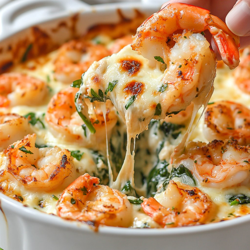 Rich and Creamy Shrimp and Crab Spinach Dip with Garlic and Parmesan