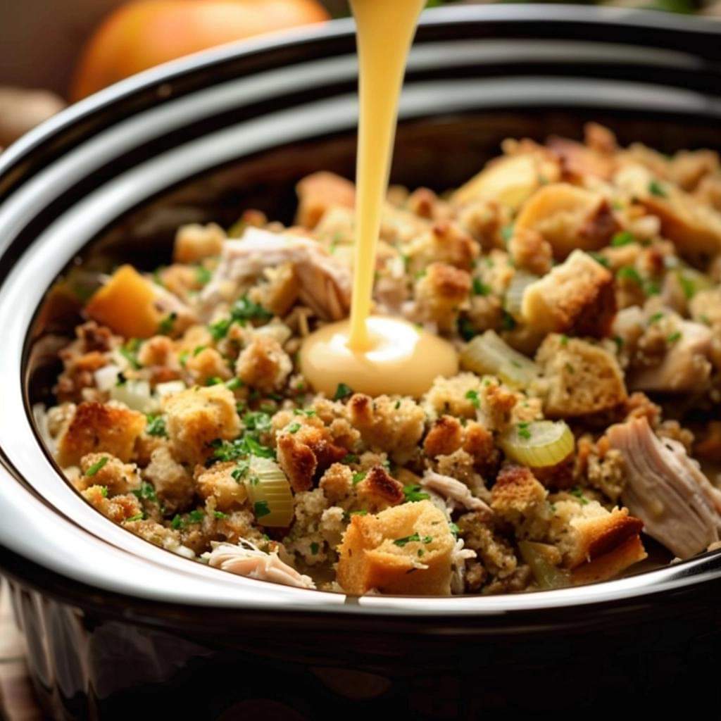 4-Ingredient Slow Cooker Chicken with Stuffing