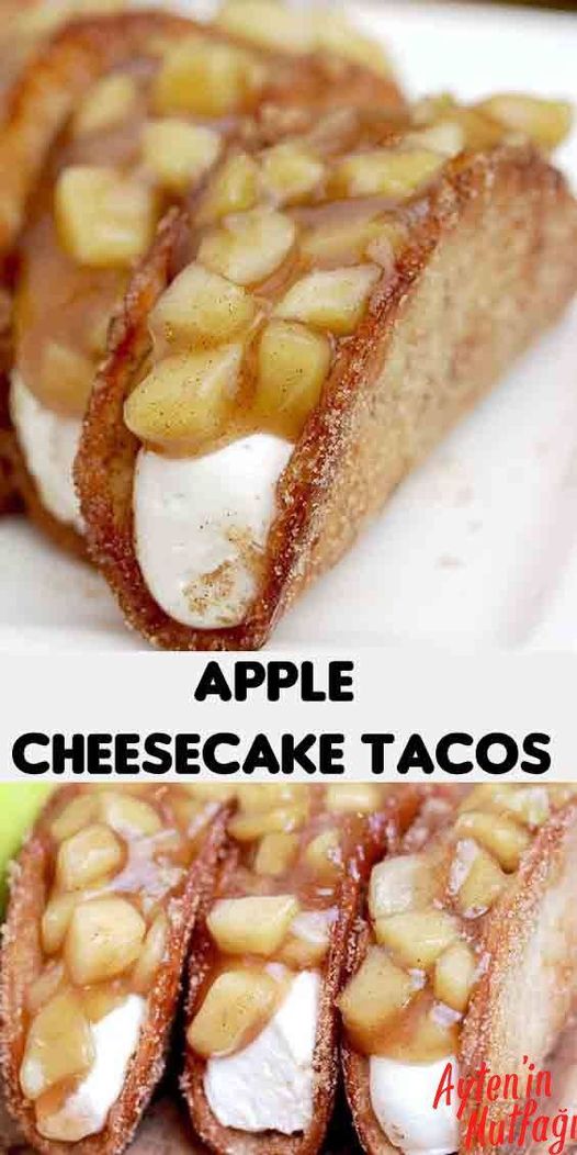 apple cheesecake tacos