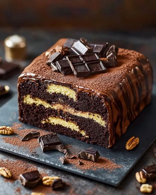 A marbled cake with chocolate and hazelnuts, for an even richer and gourmet taste. 🌰🍫