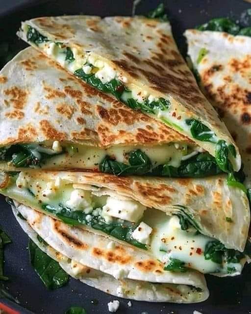 Mediterranean Spinach Quesadillas