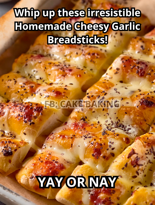 Whip up these irresistible Homemade Cheesy Garlic Breadsticks!