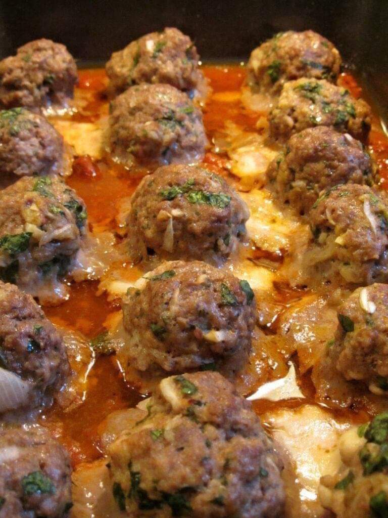 Baked Mozzarella Stuffed Meatballs