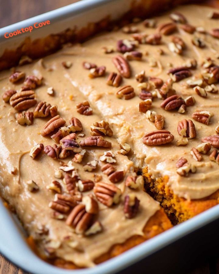 Pecan Praline Sweet Potato Cake