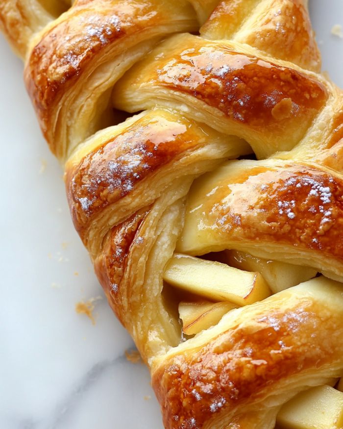 Apple Cream Cheese Puff Pastry Braid