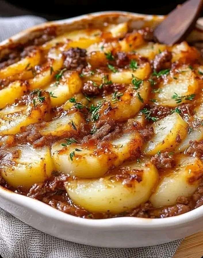 Classic Cottage Pie with Sliced Potatoes