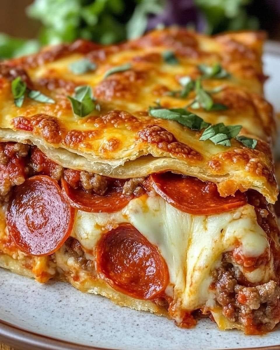 Deep Hamburger Sausage & Pepperoni Pie