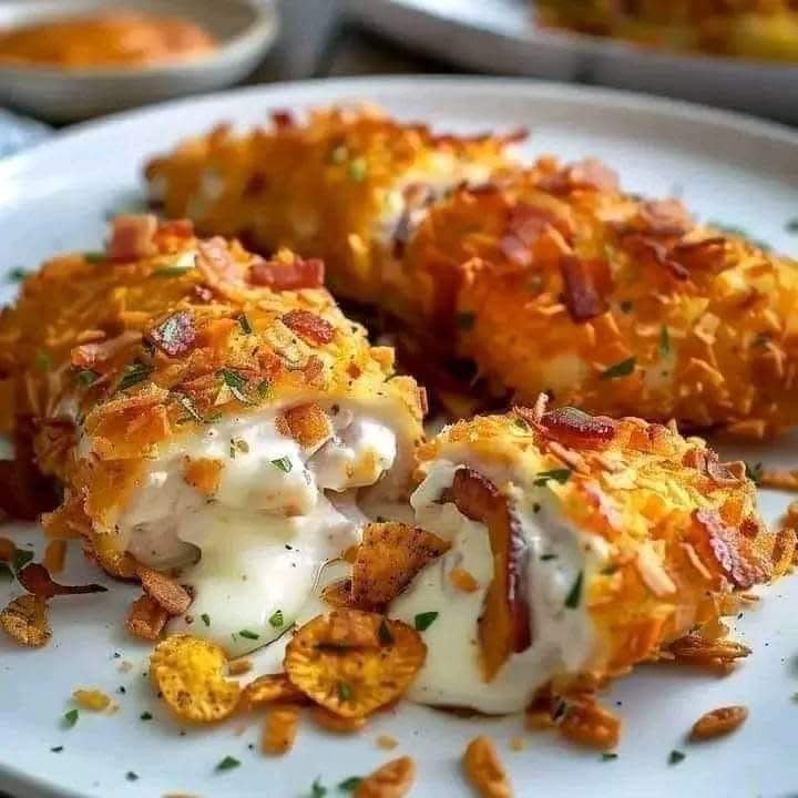 Cream cheese bacon stufted doritos chicken