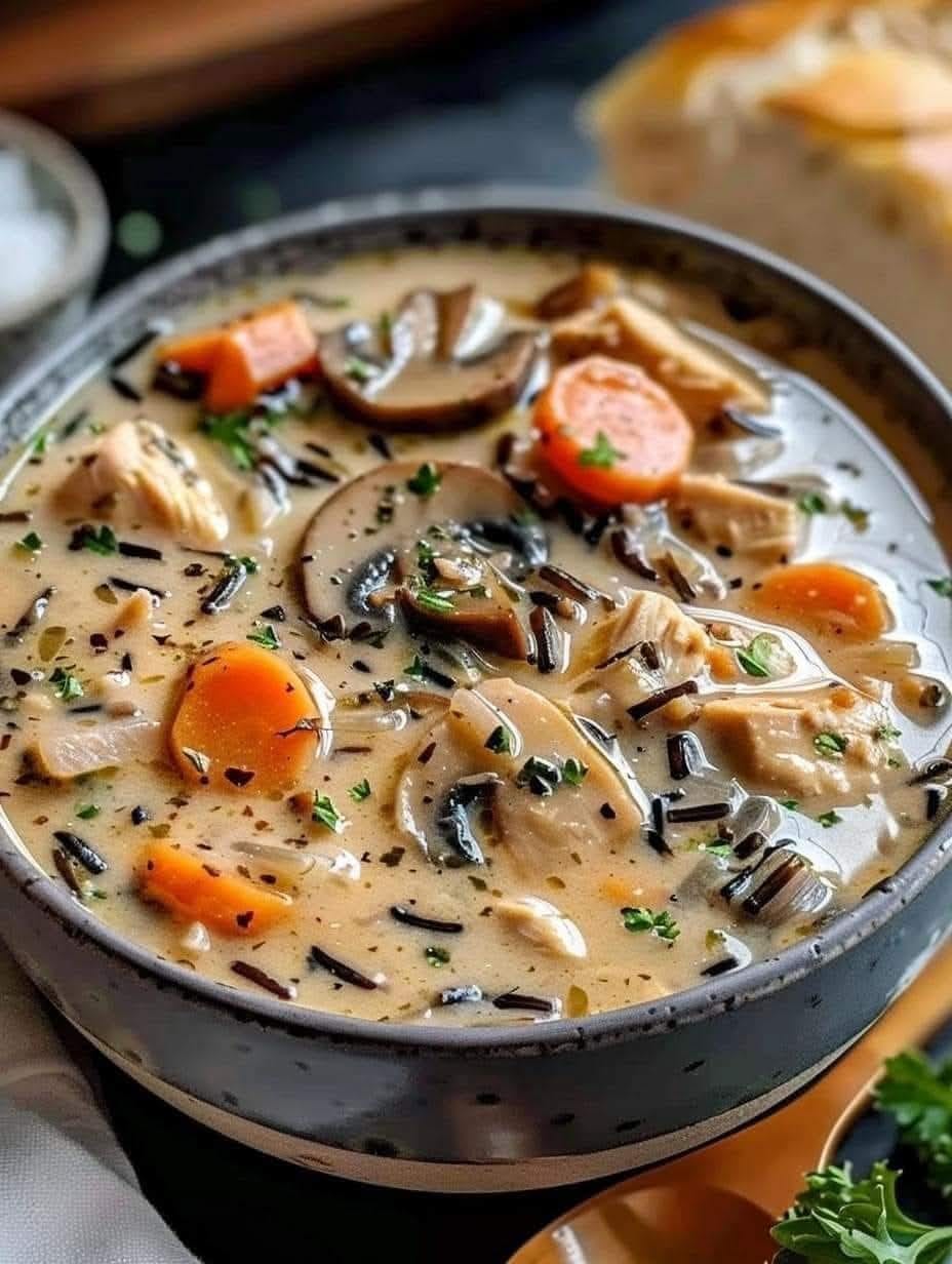 Creamy Vegan Mushroom Wild Rice Soup