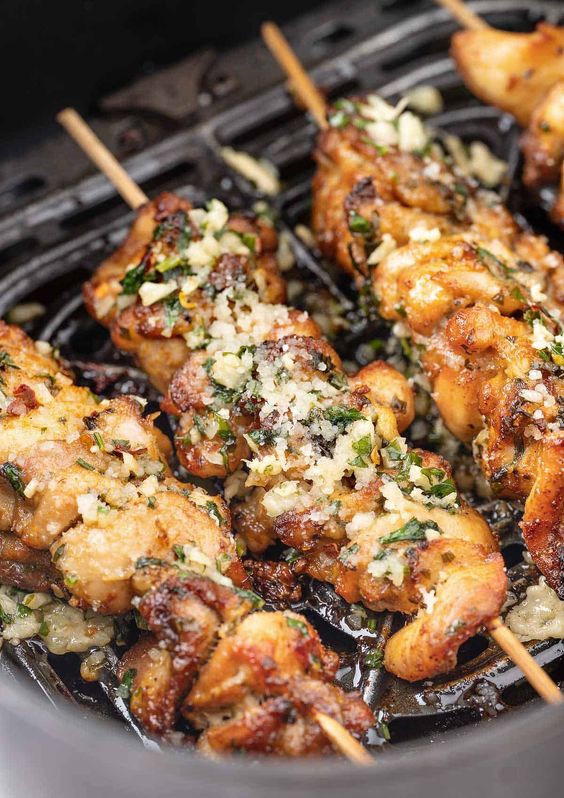 garlic parmesan chicken skewers