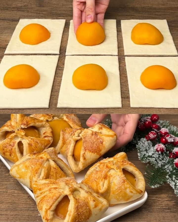 Peach Puff Pastry Turnovers with Hibiscus Mint Tea