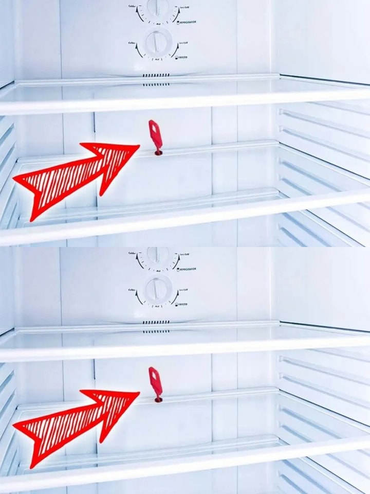 What is the hidden hole in the refrigerator for?