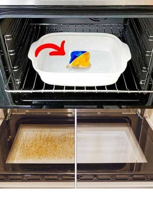 The trick to cleaning the oven “effortlessly”. Even the burned fat disappears