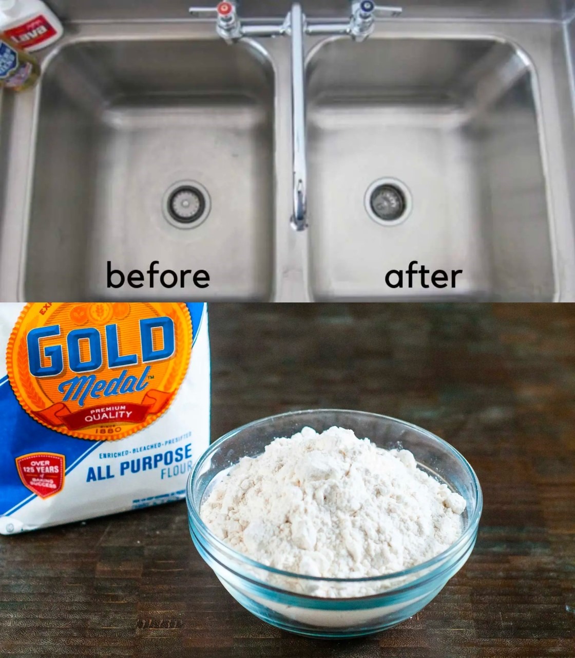 Flour Trick for a Shiny Stainless Steel Sink