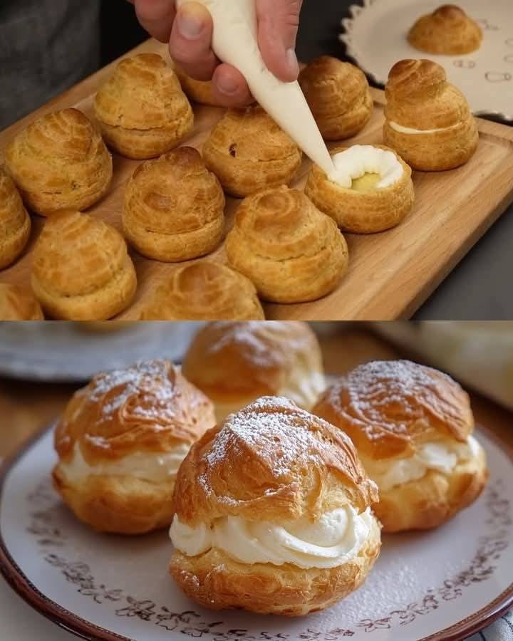 Classic Cream Puffs with Custard Filling