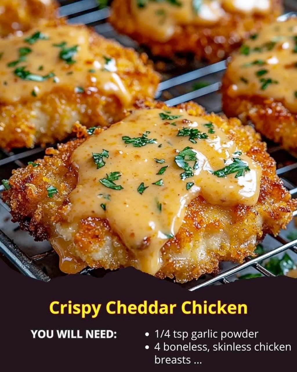 Crispy Cheddar Chicken- Baked!!