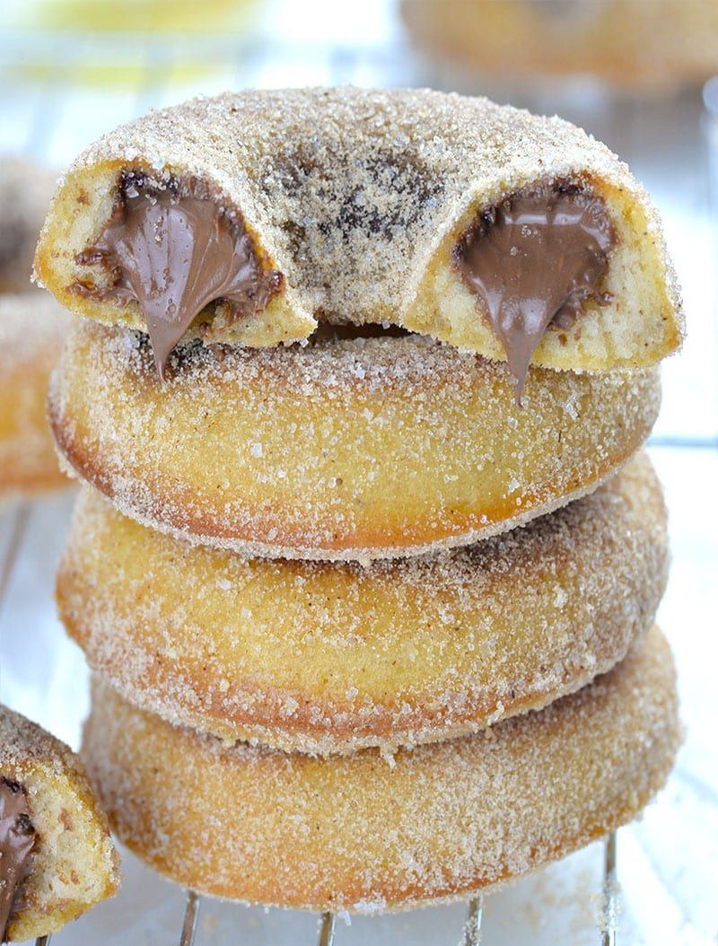 Nutella Filled Baked Donuts