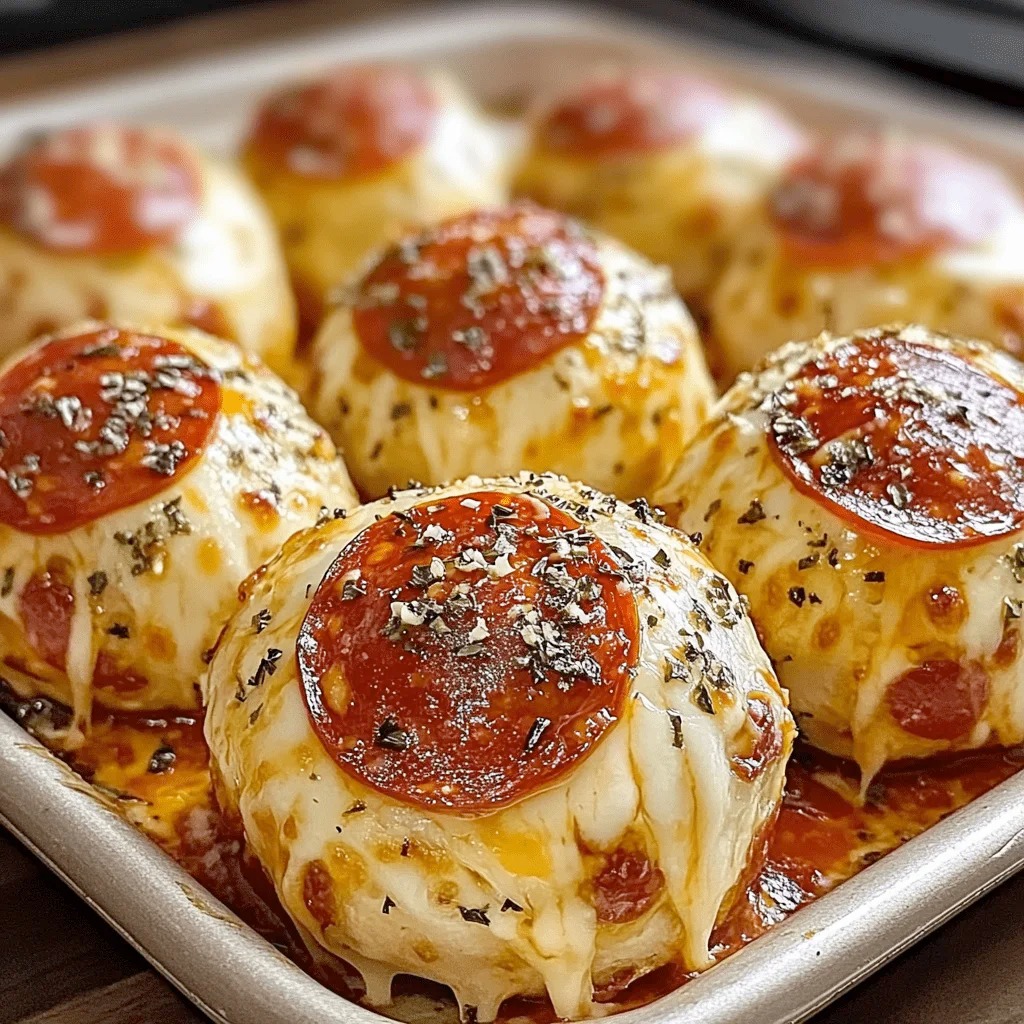 Cheesy pepperoni Pizza Bombs