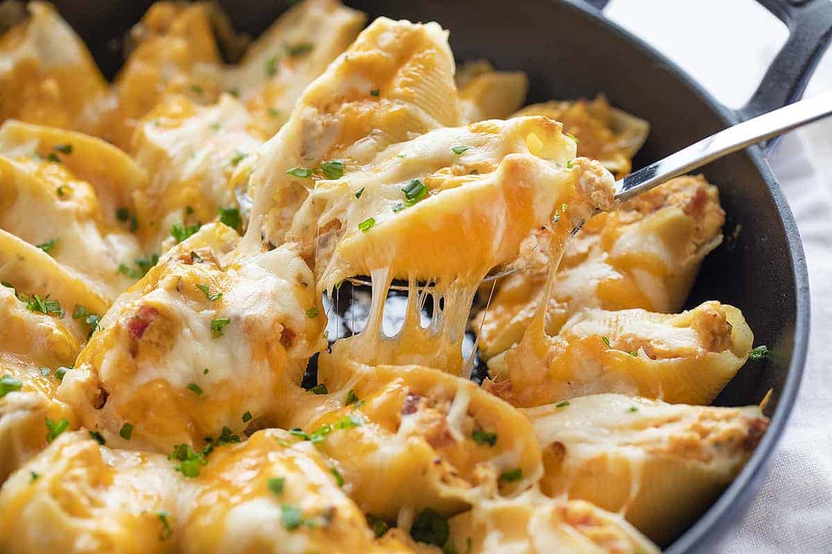 Cheesy Bacon Chicken Stuffed Shells