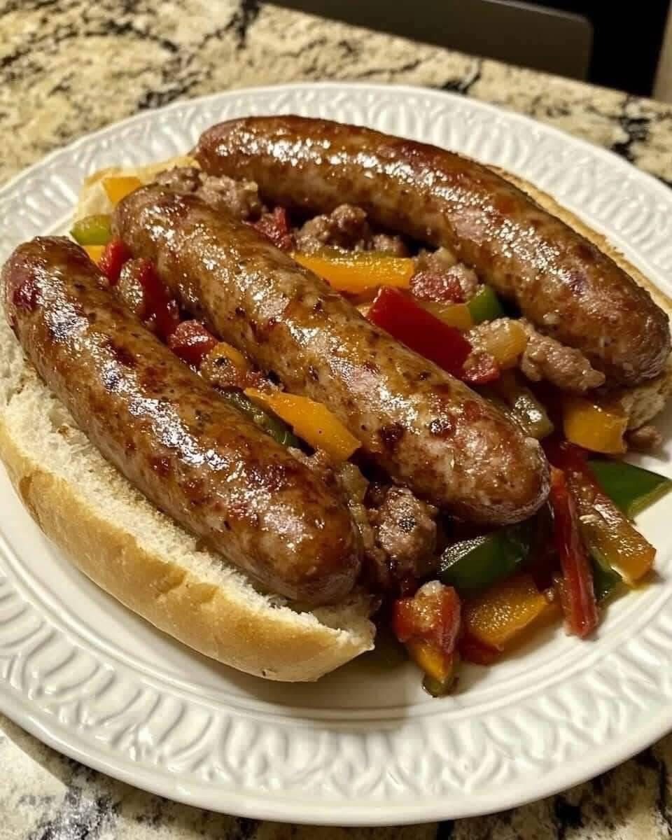 ITALIAN SAUSAGE WITH PEPPERS AND ONIONS