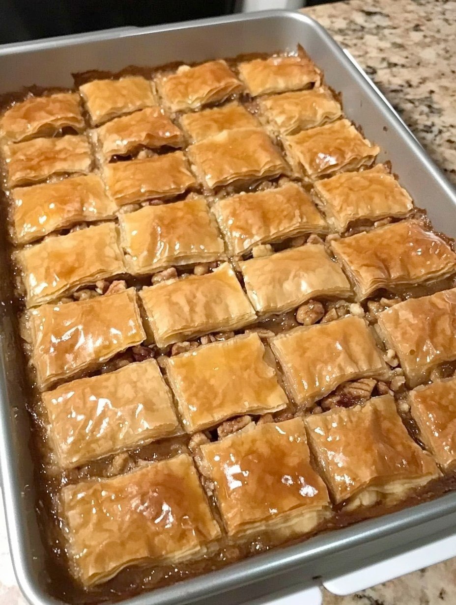 Christmas Baklava with walnuts