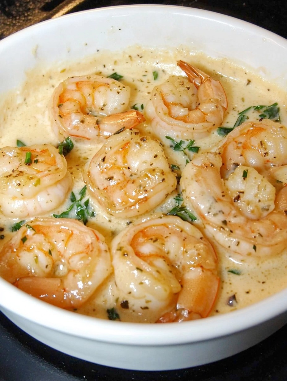 Creamy garlic shrimp with parmesan