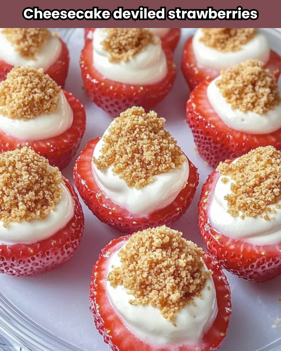 Cheesecake deviled strawberries