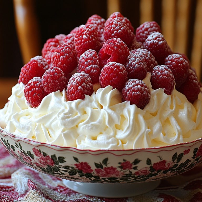 🍓✨ Raspberry Pavlova – A Light, Crispy Meringue with a Soft, Marshmallow Center, Topped with Fresh Raspberries and Whipped Cream! A Perfectly Sweet and Tangy Dessert! 🍰🍓