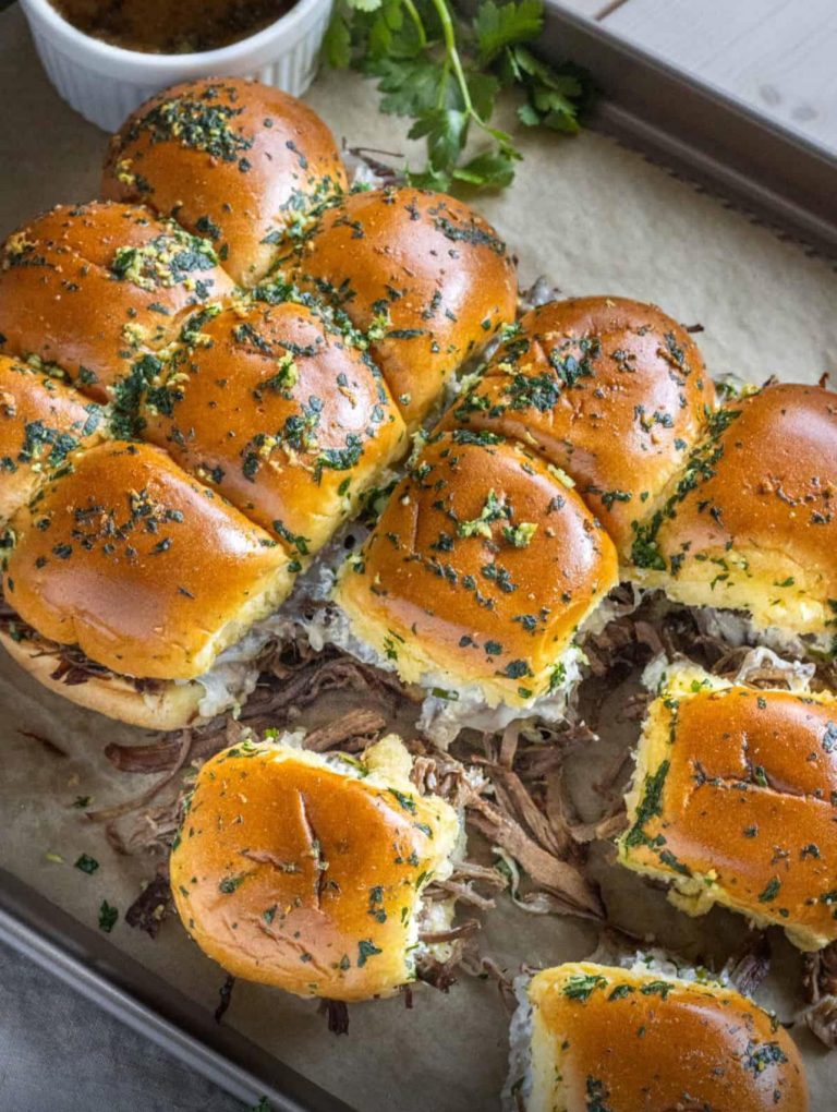 Cheesy Pull-Apart Garlic Bread Meatball Sandwiches