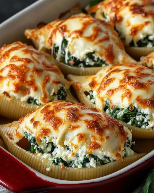 🧀 HURRY… comfort of Ricotta and Spinach Stuffed Shells! 😍🧀