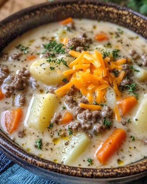 Crockpot Potato and Hamburger Soup