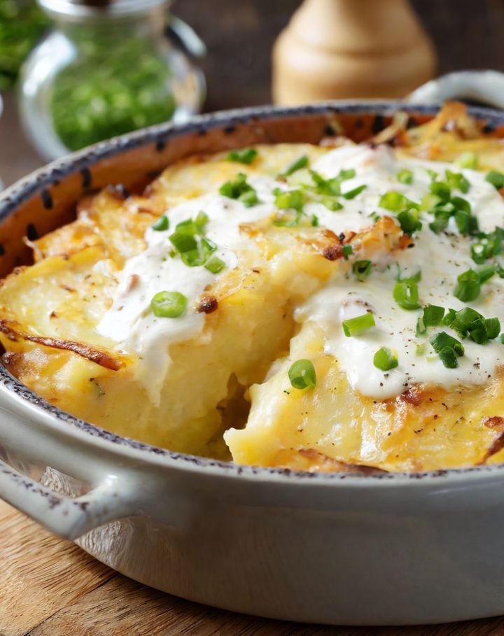 Sour Cream and Onion Smashed Potato Casserole