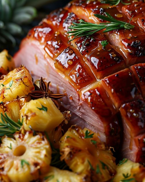 Pineapple Mustard Glazed Ham