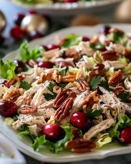 Cranberry Pecan Chicken Salad with Poppy Seed Dressing