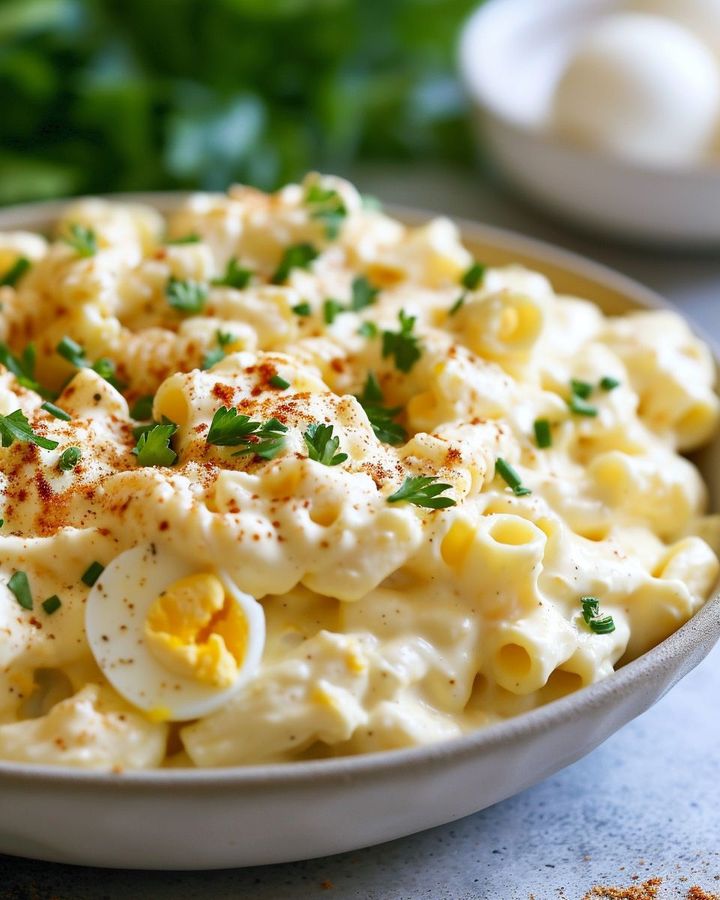 Creamy Deviled Egg Pasta Salad