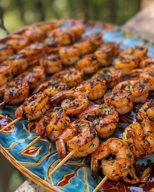 Caribbean Jerk Shrimp Skewers