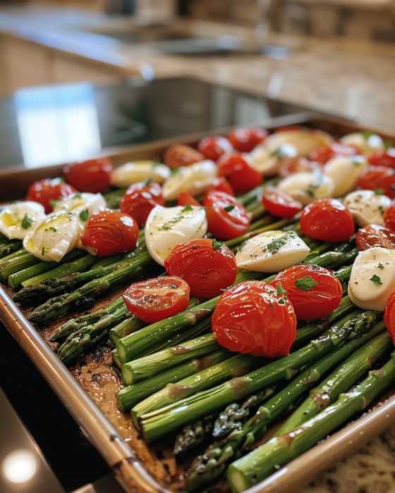 Caprese Roasted Asparagus