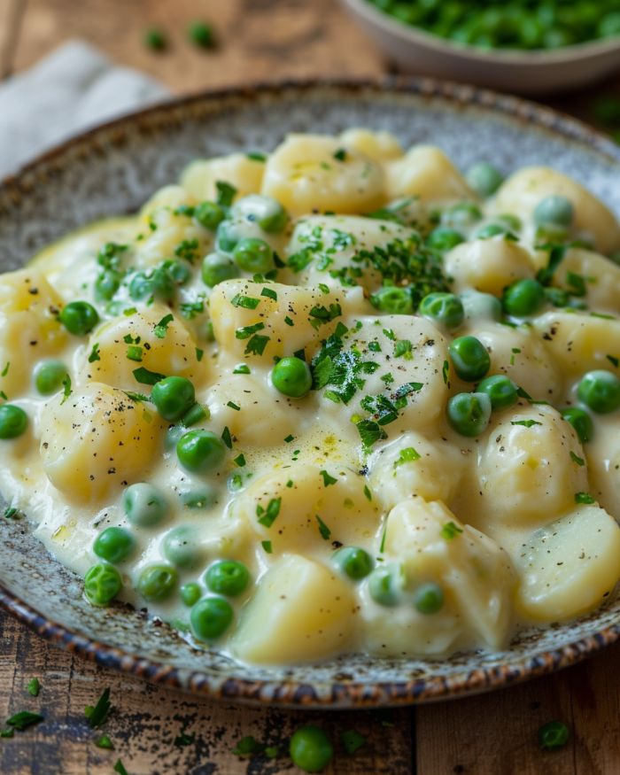 Creamed Potatoes and Peas