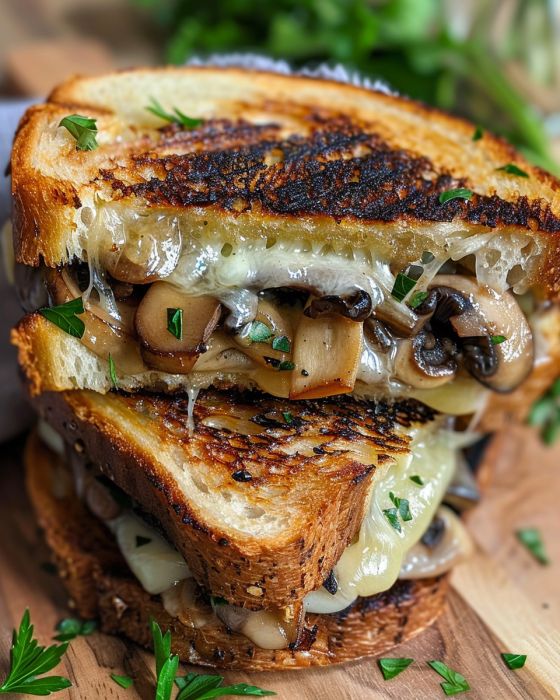 Garlic Mushroom Grilled Cheese