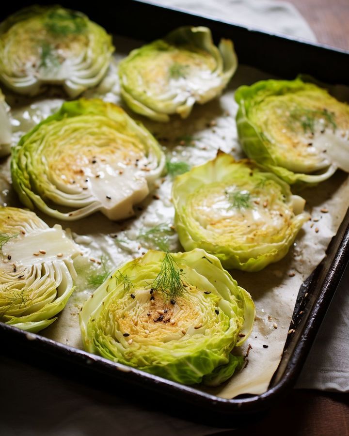 Baked Cabbage Steaks: