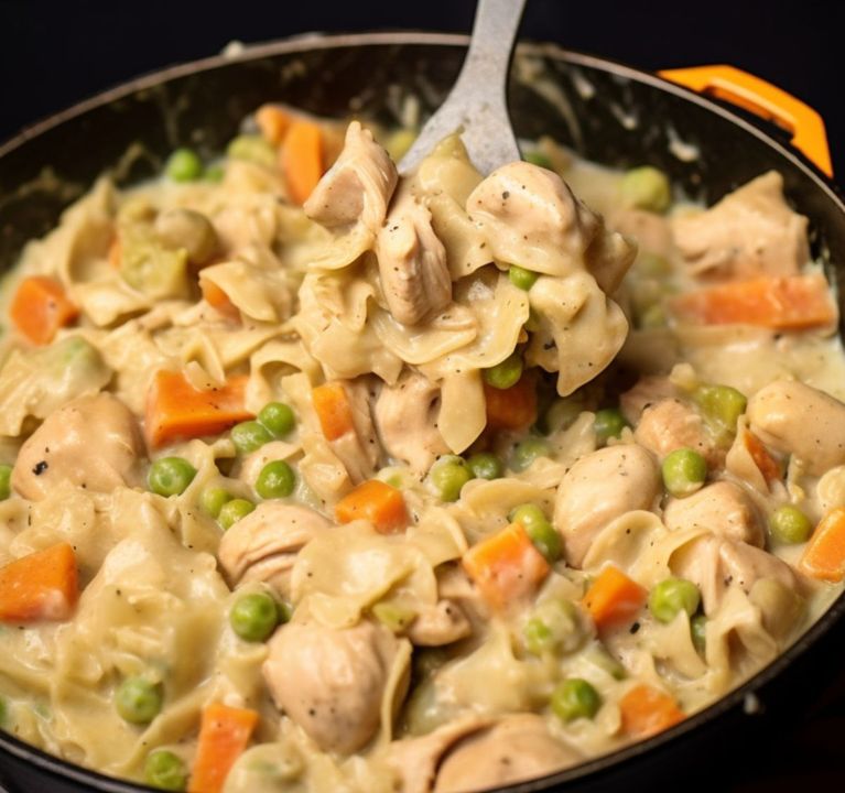 Chicken Pot Pie Noodle Skillet